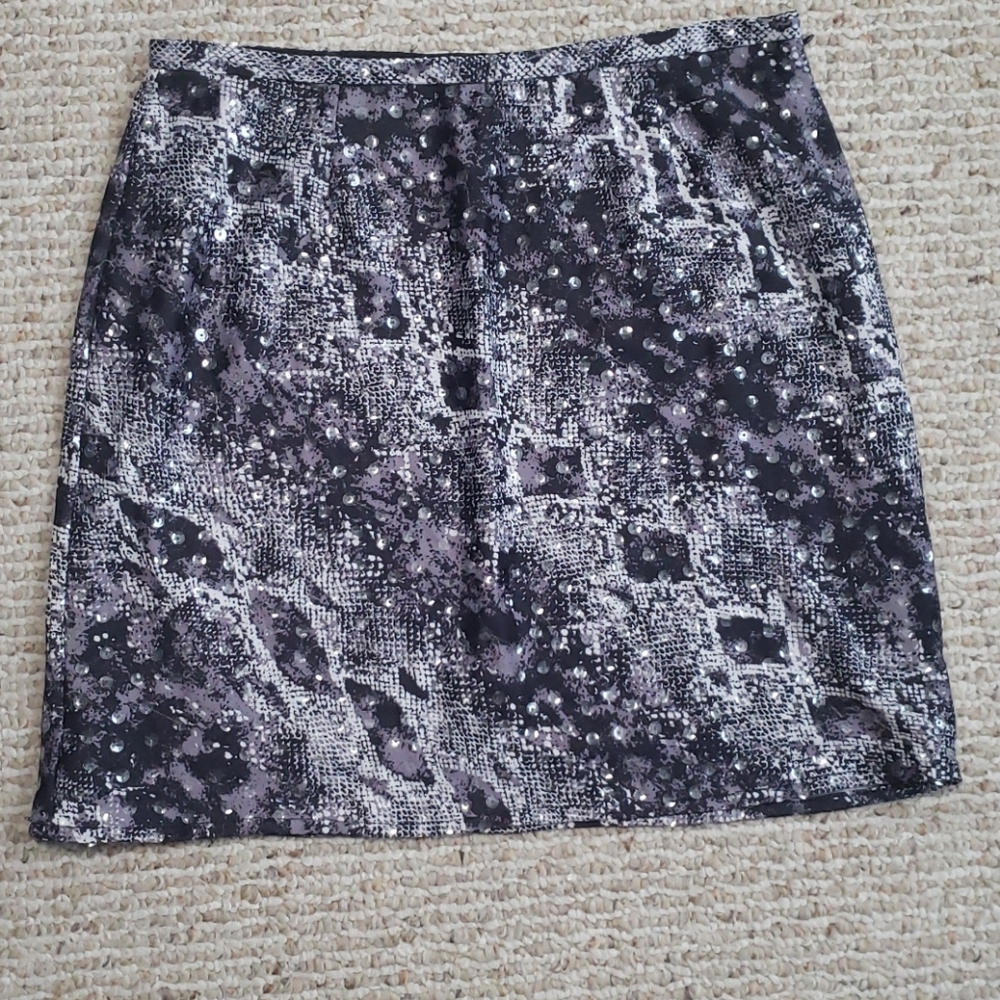 Snake Skin Sequin Skirt